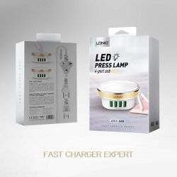 Ldnio Lampe Veilleuse & Chargeur 2 En 1 - 4 USB 4.4 A - Auto Id - A4406 - Blanc – Image 2