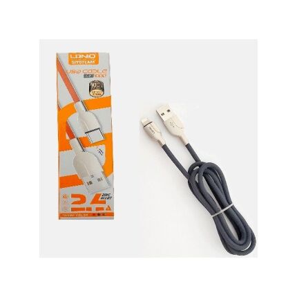 Ldnio Câble Iphone Lightning - Ls411 2.4A - Fast Charge - Renforcé - Gris Souris