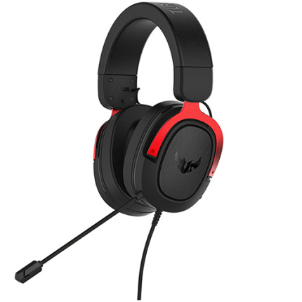 CASQUE ASUS TUF GAMING H3 RED SON SURROUND 7.1 PC/MAC/PS4/XBOX 360/CONNECT JACK 3,5mm MALE STEREO