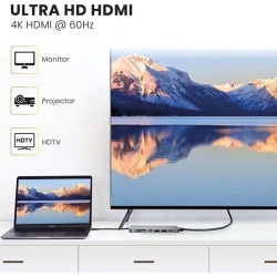 ADAPTATEUR TYPE-C 8 IN 1 TO USB TYPE-C / HDTV / USB /SD+SF / RJ45 – Image 3