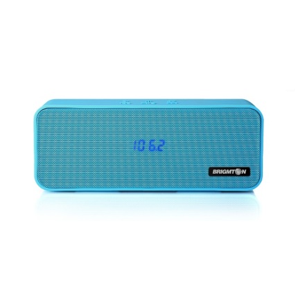 BRIGMTON HAUT PARLEUR BLUETOOTH REVEILLE FM MICRO SD AUXILLIAIRE BLEU