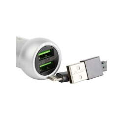 Ldnio Chargeur Auto C401 - Avec USB Micro - Câble 1M - Gris – Image 2