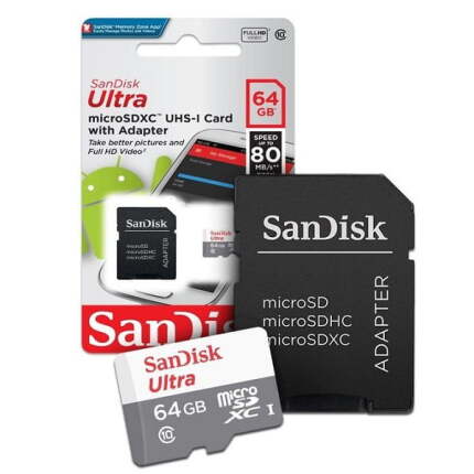 CARTE MEMOIRE SANDISK MICRO SD 64GB CLASSE 10