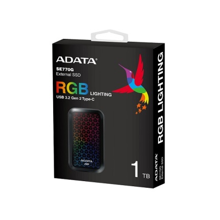 DISQUE DUR EXTERNE ADATA 01TO SE770G RGB LIGHTING 2.5" USB 3.2 GEN 2 TYPE C XBOX/PS5