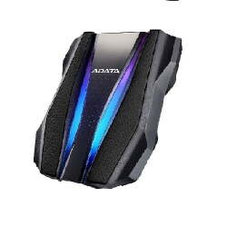 ADATA HD770 Disque Dur Externe 2,5" USB 3.2, 1 To, Design Robuste, Deux Faisceaux Lumineux RVB, étanche IP68 et résistant à la poussière NOIR