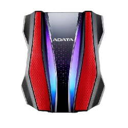 ADATA HD770 Disque Dur Externe 2,5" USB 3.2, 1 To, Design Robuste, Deux Faisceaux Lumineux RVB, étanche IP68 et résistant à la poussière, AHD770G-1TU32G1-CRD