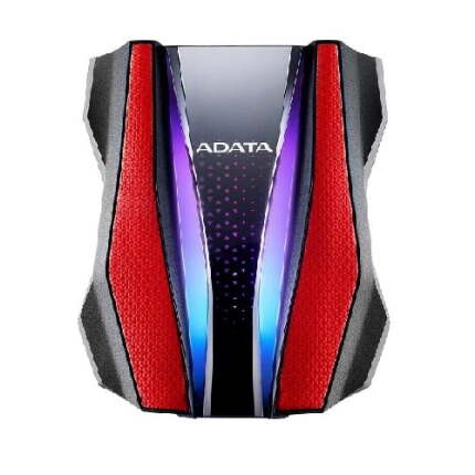 ADATA HD770 Disque Dur Externe 2,5" USB 3.2, 1 To, Design Robuste, Deux Faisceaux Lumineux RVB, étanche IP68 et résistant à la poussière, AHD770G-1TU32G1-CRD