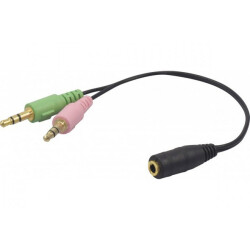 ADAPTATEUR VIVANCO 2X JACK FEMELLE --> 1 JACK MALE AUDIO+MICROPHONE – Image 2