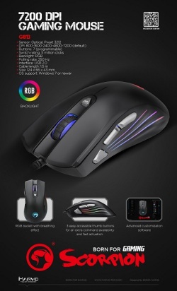 MARVO SCORPION G813 RGB 7200dpi /1000Hz 7 BOUTONS – Image 4