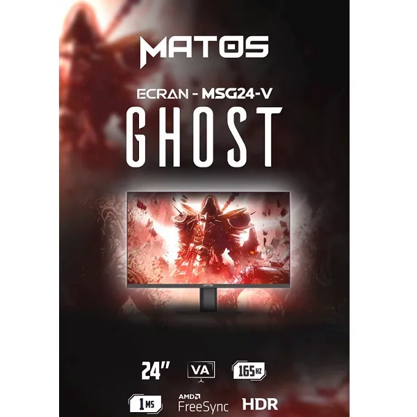 MONITEUR 24 MATOS MSG 24-V GHOST 165HZ FHD VA 1MS HDR (1) MATOS 24 GHOST 165HZ FHD VA 1MS HDR MSG 24-V – Image 1