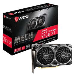 AMD RADEON MSI RX5500 XT MECH 8GB OC GDDR6 128 BITS 1647/14000 3DP/1HDMI CARTE GRAPHIQUE
