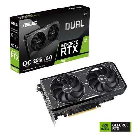 NVIDIA RTX 3060TI ASUS DUAL OC 08GB GDDR6 PCIe4.0 3DP/1HDMI