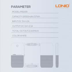 Ldnio Power Bank 10000 mAh - PR1009 - Blanc – Image 3