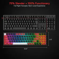 REDRAGON K628RGB-PRO POLLUX PRO WIRELESS RGB GAMING KEYBOARD – Image 2