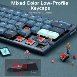 REDRAGON NOCTIS PRO WIRED 2.4G BT KEYBOARD RED K632NB RGB PRO – Image 3