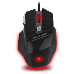 Spirit of Gamer Pro-M8 Light Edition Souris filaire pour gamer - droitier - capteur optique 3500 dpi - 7 boutons - rétro-éclairage 4 couleurs