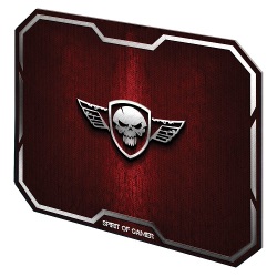 Spirit of Gamer Winged Skull Rouge Tapis de souris pour gamer (Taille M)