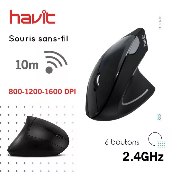 SOURIE HAVIT SANS FIL MS550GT OPTICAL VERTICAL (1) SOURIE HAVIT SANS FIL MS550GT OPTICAL VERTICAL – Image 1