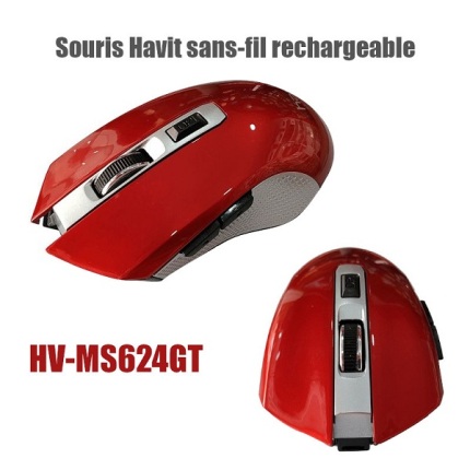 Havit sans-fil HV-MS624GT rechargeable ROUGE-BLEU