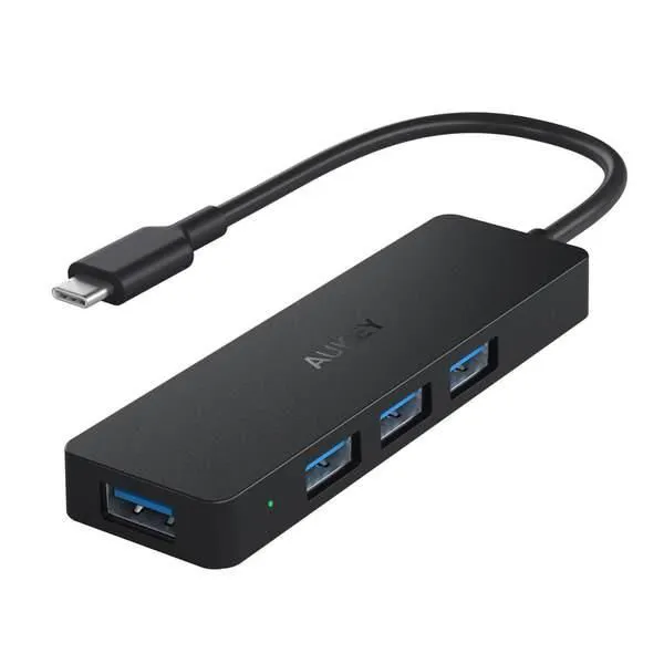 aukey-hub-usb-c-a-4-ports-usb-3-0-pour-macbook-pro ADAPTATEUR HUB TYPE C TO USB 3.0 4 IN 1 – Image 1