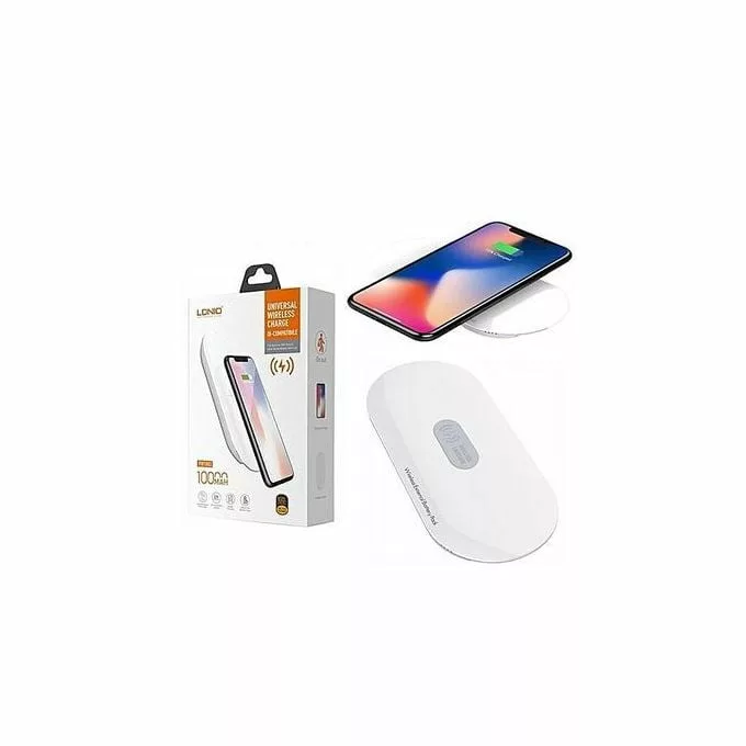 pw1003-1 Ldnio Power Bank - Sans Fil - NFC 10000 mAh - Blanc – Image 1