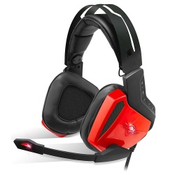 Spirit of Gamer Xpert-H100 Red Edition Casque-micro pour gamer son surround 7.1 virtuel et rétro-éclairage rouge (USB / PC)