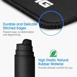 VicTsing Tapis de souris de jeu grande taille (800 x 400 x 2,5 mm) avec base en caoutchouc antidérapant, surface lisse à texture spéciale, bords cousus durables – Image 4