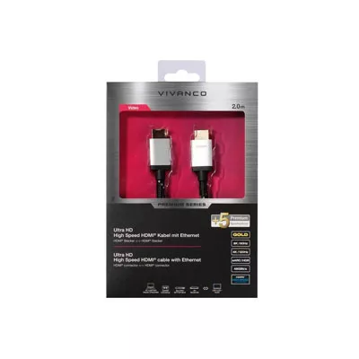 vivanco 5 CABLE HDMI 2.1 VIVANCO Plaqué OR 2M 8K/4K/1080 – Image 1
