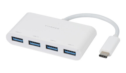 USB Type-C Super Speed Hub plug 4x USB 3.1 Gen. 1Typ A Buchse VIVANCO