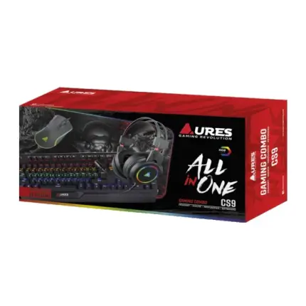 COMBO CLAVIER / SOURIS / CASQUE / TAPIS AURES CS9